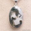 Pendentif Agate mousse sur Quartz ovale Pendentifs pierres naturelles BK68