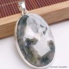 Pendentif Agate mousse sur Quartz ovale Pendentifs pierres naturelles BK68
