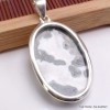 Pendentif Agate mousse sur Quartz ovale Pendentifs pierres naturelles BK68