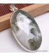 Pendentif Agate mousse sur Quartz forme ovale Pendentifs pierres naturelles BK68.1