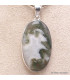 Pendentif Agate mousse sur Quartz forme ovale Pendentifs pierres naturelles BK68.1