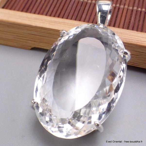 Très gros Pendentif Cristal de Roche 34 gr Pendentifs pierres naturelles BK65