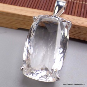 Gros Pendentif rectangulaire en Cristal de Roche Pendentifs pierres naturelles BK65.2
