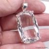 Gros Pendentif rectangulaire en Cristal de Roche Pendentifs pierres naturelles BK65.2