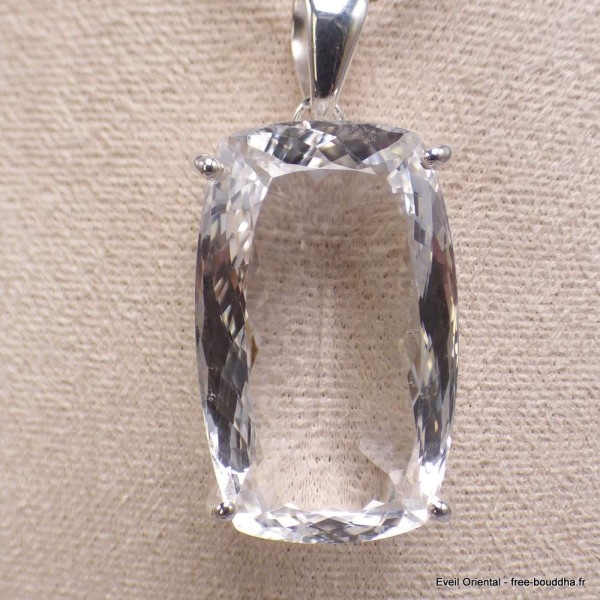 Gros Pendentif rectangulaire en Cristal de Roche Pendentifs pierres naturelles BK65.2