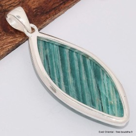 Pendentif marquise en Amazonite du Brésil 