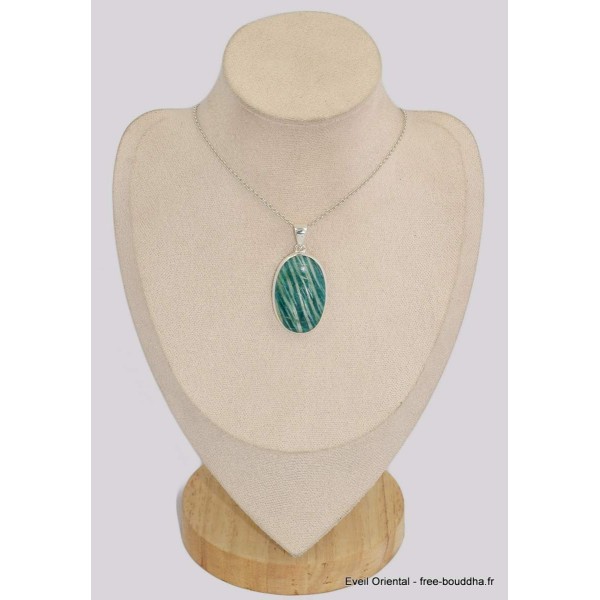 Pendentif oval en Amazonite du Brésil Bijoux en Amazonite BK69.1