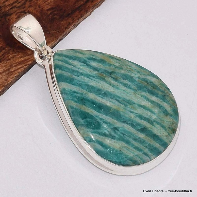 Pendentif goutte en Amazonite du Brésil 