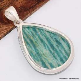 Pendentif goutte en Amazonite du Brésil - Bijoux en Amazonite