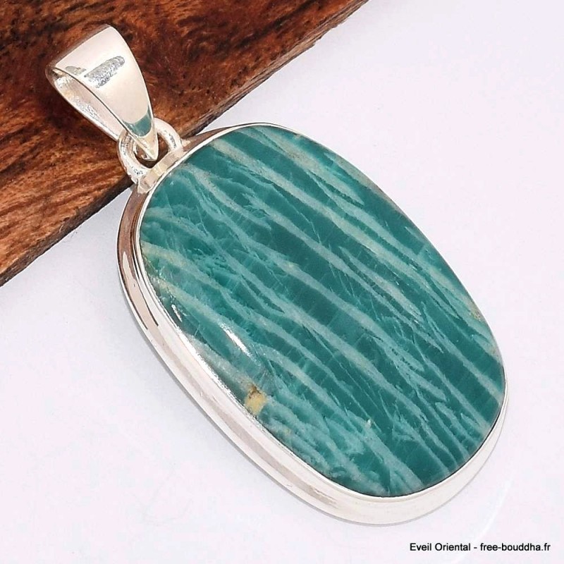 Pendentif rectangulaire en Amazonite du Brésil 