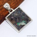 Pendentif Opale Ethiopienne sur Pyrite forme carrée (composite) Bijoux en Opales BK70.7