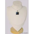 Pendentif Opale Ethiopienne sur Pyrite forme carrée (composite) - Bijoux en Opales
