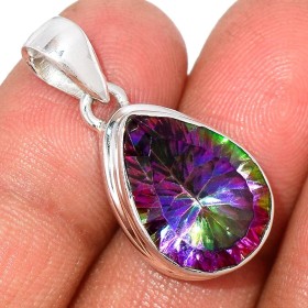 Pendentif Quartz Mystique forme goutte Pendentifs pierres naturelles BK71
