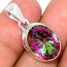Pendentif Quartz Mystique forme ovale - Pendentifs pierres naturelles