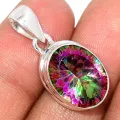 Pendentif Quartz Mystique forme ovale - Pendentifs pierres naturelles