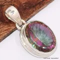 Pendentif Quartz Mystique forme ovale - Pendentifs pierres naturelles