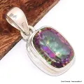 Pendentif Pierre naturelle Quartz Mystique semi-rectangulaire - Pendentifs pierres naturelles