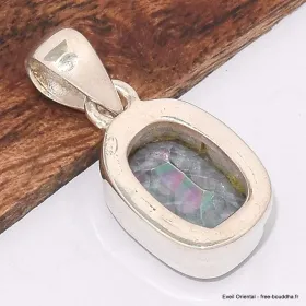 Pendentif Pierre naturelle Quartz Mystique semi-rectangulaire - Pendentifs pierres naturelles