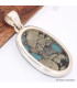 Pendentif oval Turquoise mohave avec Pyrite Bijoux en Turquoise BK72