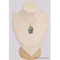 Pendentif oval Turquoise mohave avec Pyrite Bijoux en Turquoise BK72
