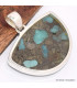 Pendentif semi-rond en Turquoise mohave sur Pyrite Bijoux en Turquoise BK72.4