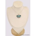Pendentif semi-rond en Turquoise mohave sur Pyrite Bijoux en Turquoise BK72.4