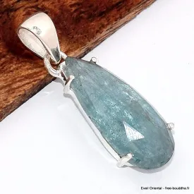 Pendentif Cyanite d'eau facettée forme goutte - Pendentifs pierres naturelles