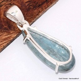 Pendentif Cyanite d'eau facettée forme goutte Bijoux en Cyanite Bleue BK73