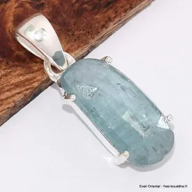 Pendentif Cyanite d'eau facettée semi-rectangulaire - Pendentifs pierres naturelles