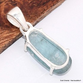 Pendentif Cyanite d'eau facettée semi-rectangulaire Bijoux en Cyanite Bleue BK73.1