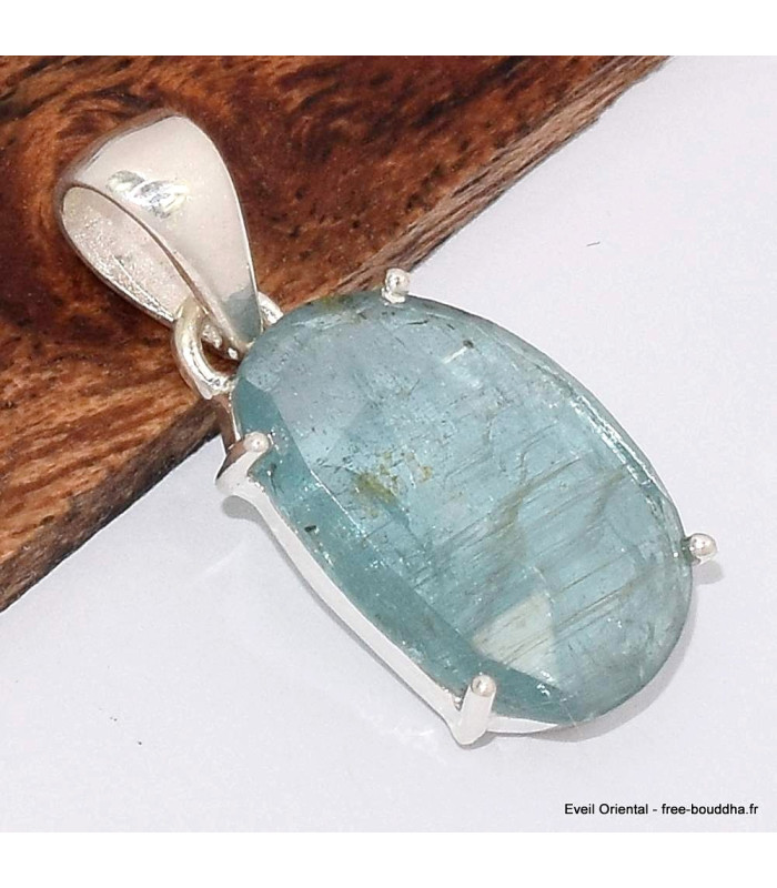 Pendentif Cyanite d'eau facettée asymétrique Pendentifs pierres naturelles BK73.2