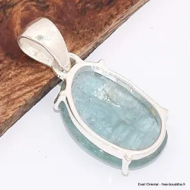 Pendentif Cyanite d'eau facettée asymétrique - Pendentifs pierres naturelles