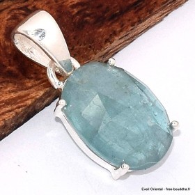 Pendentif Cyanite d'eau ovale facettée Bijoux en Cyanite Bleue BK73.3