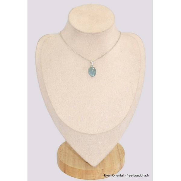 Pendentif Cyanite d'eau ovale facettée Pendentifs pierres naturelles BK73.3