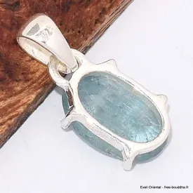Pendentif en Cyanite d'eau ovale facettée - Pendentifs pierres naturelles