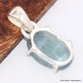 Pendentif en Cyanite d'eau ovale facettée - Pendentifs pierres naturelles