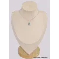 Pendentif en Cyanite d'eau ovale facettée - Pendentifs pierres naturelles