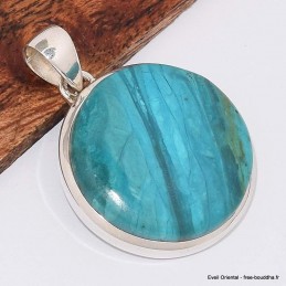 Pendentif Opale bleue du Pérou ronde grade AAA 