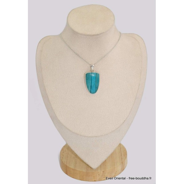 Pendentif Opale bleue du Pérou semi-ovale grade AAA Bijoux en Opales BK75.2