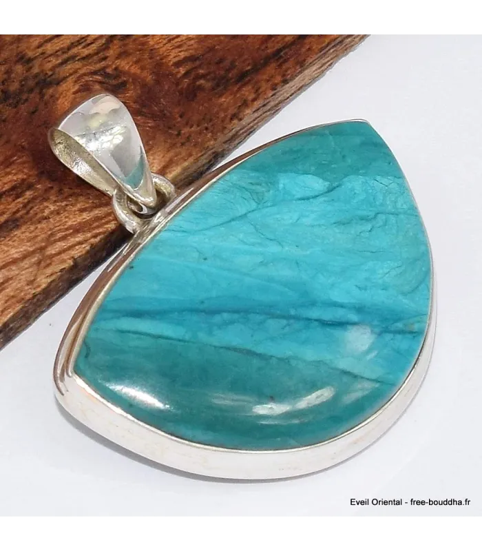 Pendentif Opale bleue du Pérou semi-ronde - Bijoux en Opales