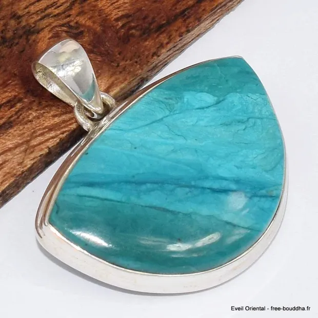 Pendentif Opale bleue du Pérou semi-ronde - Bijoux en Opales
