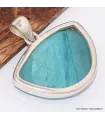 Pendentif Opale bleue du Pérou semi-ronde - Bijoux en Opales