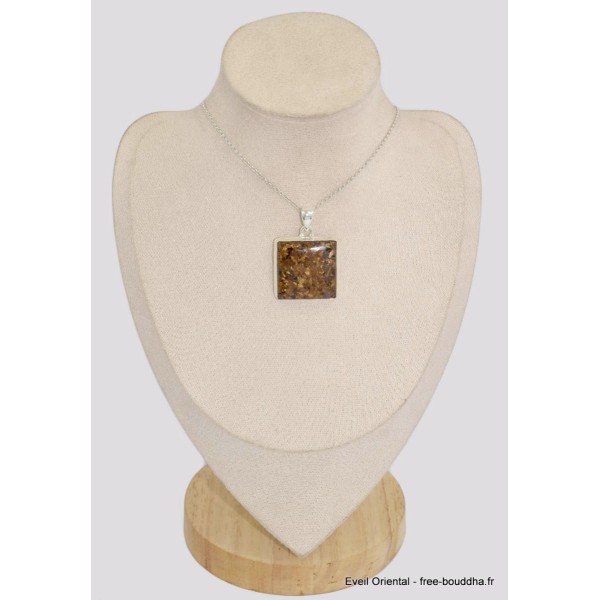 Pendentif carré en Bronzite Pendentifs pierres naturelles BK77