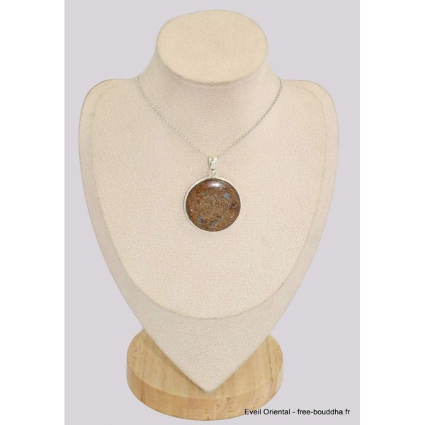 Gros pendentif rond en Bronzite Pendentifs pierres naturelles BK77.1