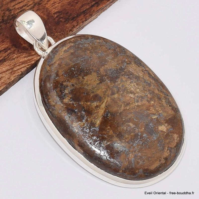 Gros pendentif oval en Bronzite 