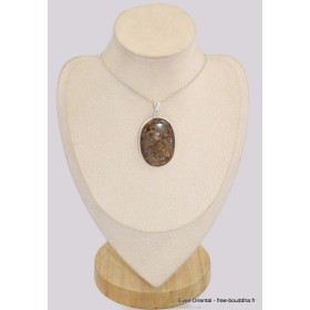 Gros pendentif oval en Bronzite Pendentifs pierres naturelles BK77.2