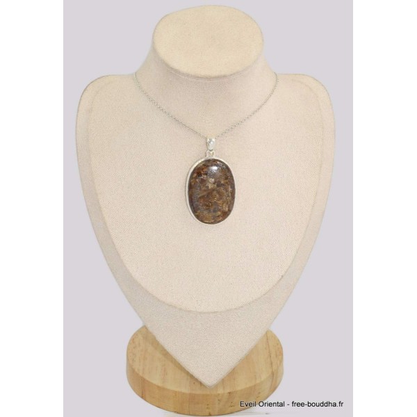 Gros pendentif oval en Bronzite Pendentifs pierres naturelles BK77.2