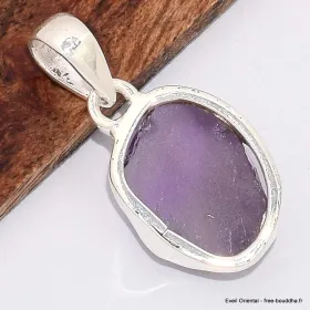 Pendentif en Améthyste brute sertie clos - Bijoux en Améthyste