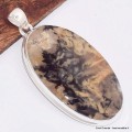 Gros pendentif en Merlinite Oeil de Tigre oval Bijoux en Opale Dendritique (Merlinite) BK79