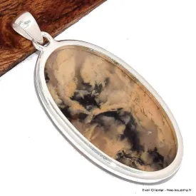 Gros pendentif en Merlinite Oeil de Tigre oval - Pendentifs pierres naturelles